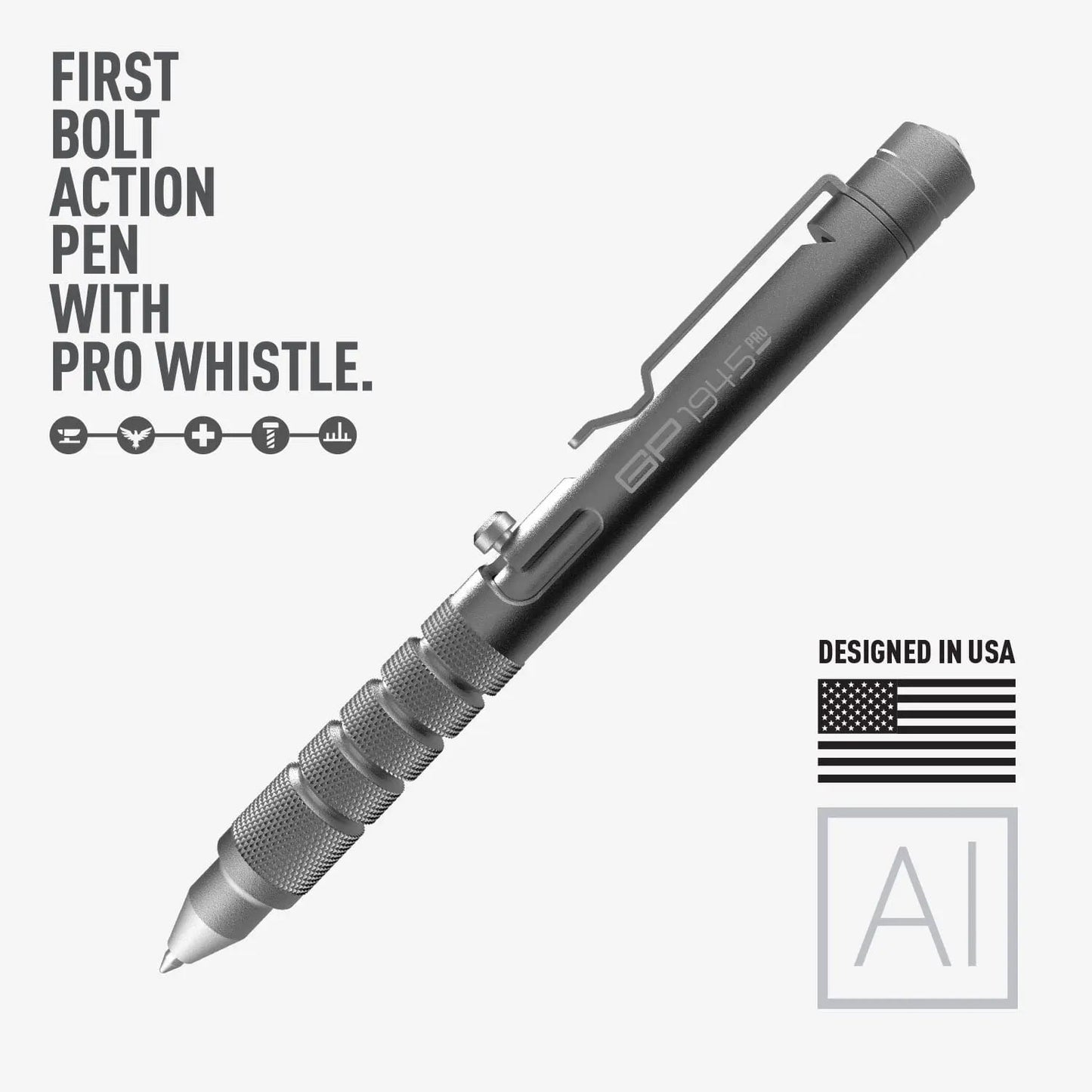 GP 1945 Bolt-Action Pen PRO — Titanium & Aluminum EDC - GP1945-AB-GP1945-AS-GP1945-TD-GP1945-TP- DRIVEN - 17