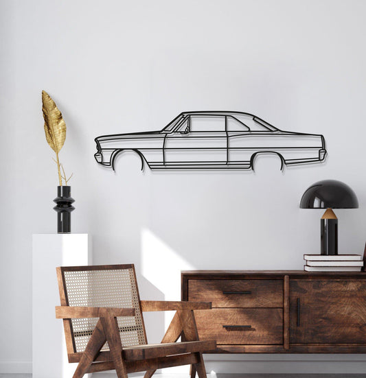 1966 Nova SS Detailed Metal Car Wall Art - MT0090 - MT0090B49L-MT0090B69L-MT0090B80L-MT0090B99L-MT0090B120L- DRIVEN - 2