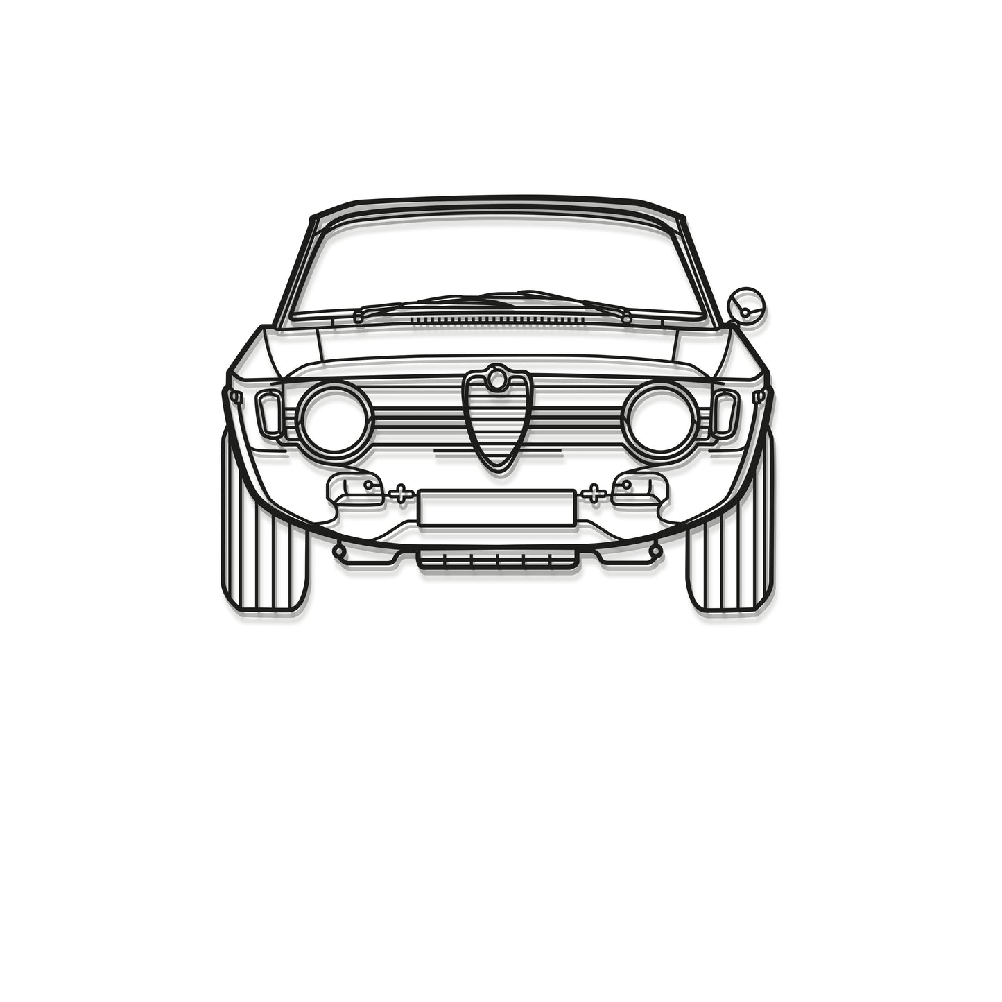 1967 Giulia Front View Metal Car Wall Art - MT0092 - MT0092B69L-MT0092B80L-MT0092B99L-MT0092B115L-MT0092B140L- DRIVEN - 8