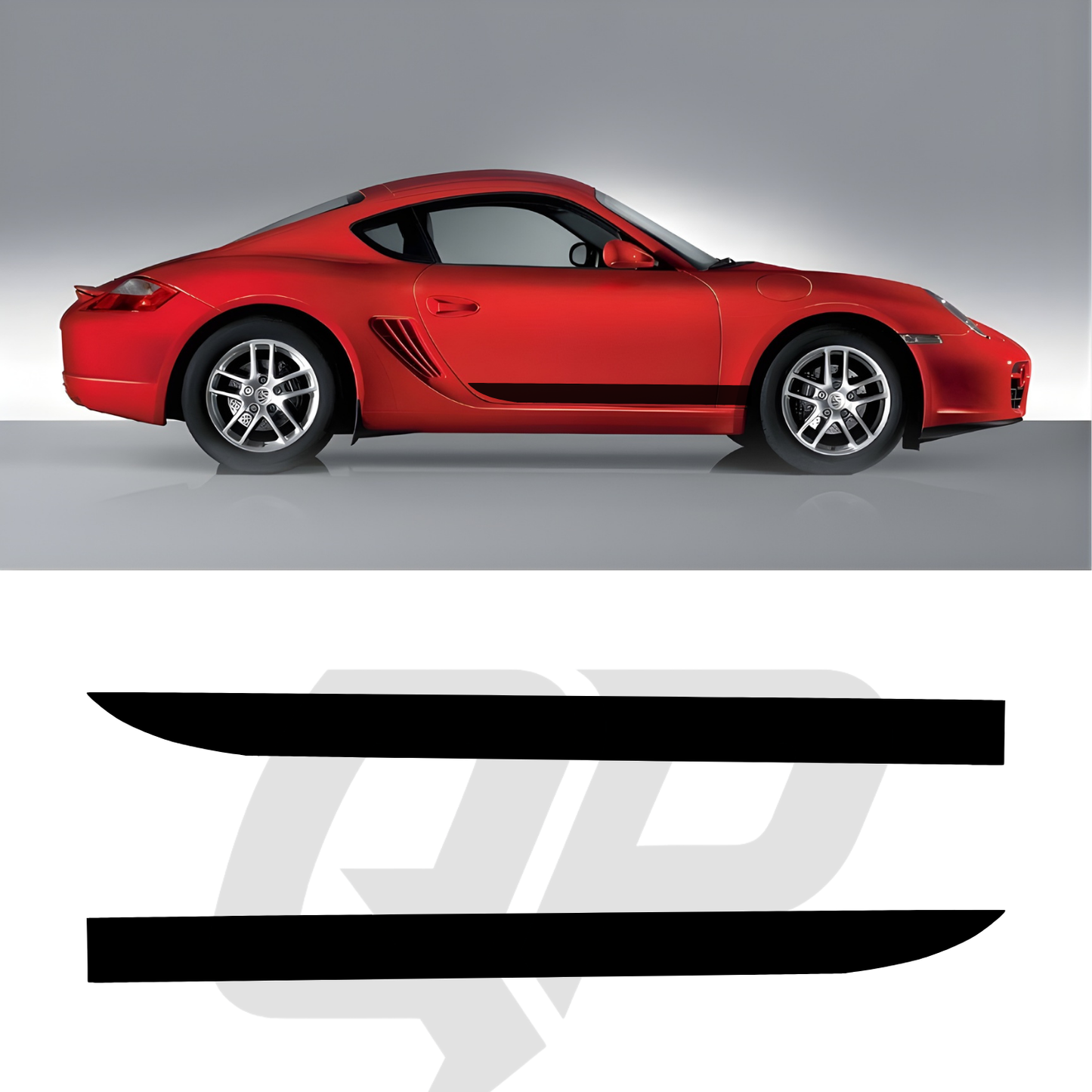 Porsche Cayman Side Stripe Decals – Lower Rocker Panel Kit (2005–2016)