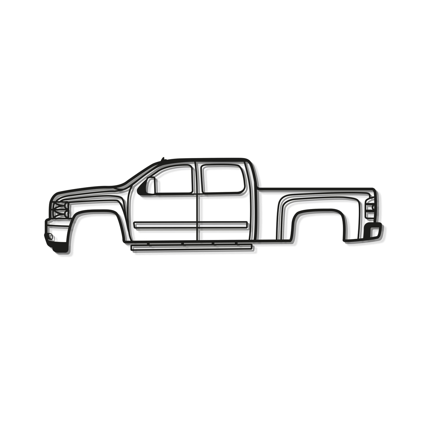 2007 Silverado 1500 2nd Gen Metal Car Wall Art - MT0350 - MT0350B49L-MT0350B69L-MT0350B80L-MT0350B99L-MT0350B120L- DRIVEN - 8