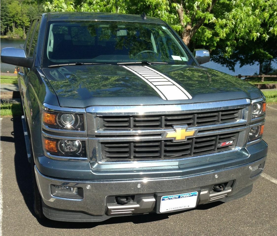 Strobe Center Hood Stripe - 2014-2015 Silverado 1500 - 2014:Silverado:StrobeCenterHood-34-sku-45344906510523-sku-45344906543291-sku-45344906576059-sku-45344906608827- DRIVEN - 3