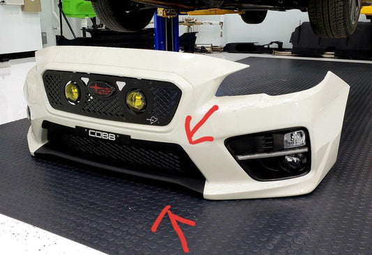 2018 Style Bumper Overlay Upper AND Lower (Carbon Vinyl, Gloss Black, or Matte Black) - 2015-2017 WRX / STI - SFB1518WRXUPLW3DCF-1518WRXUPLWGB-1518WRXUPLWMB-15WRXS207LWB3D-SFS207BUMP3D-UP- DRIVEN - 2