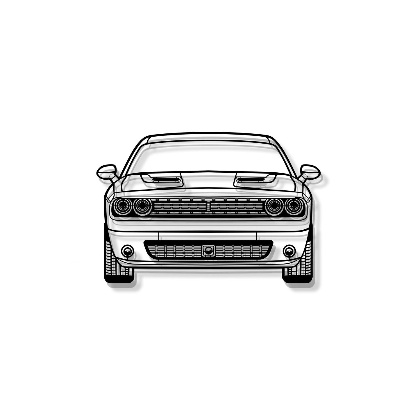 2021 Challenger Front View Metal Car Wall Art - MT1342 - MT1342B69-MT1342B80-MT1342B99-MT1342B115-MT1342B140- DRIVEN - 8