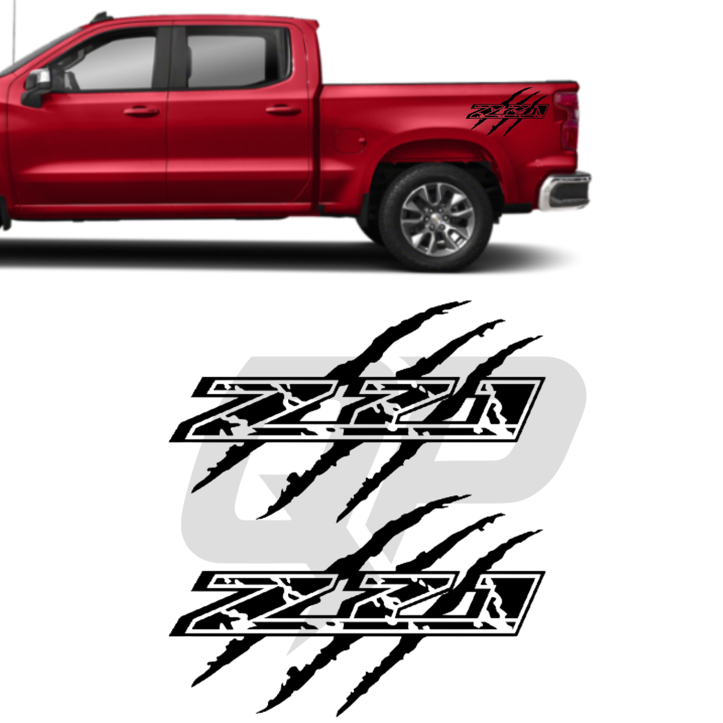 Chevy Silverado Z71 Claw Scratch Graphic Kit - Side Decals - sku-51435435131012-sku-51435435163780-sku-51435435196548-sku-51435435229316-sku-51435435262084- DRIVEN - 1