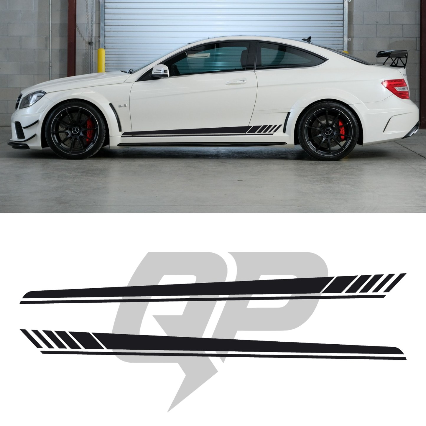Mercedes Benz C63 AMG w204 Racing Side Stripe Decal - sku-51201501429892-sku-51201501462660-sku-51201501495428-sku-51201501528196-sku-51201501560964- DRIVEN - 1