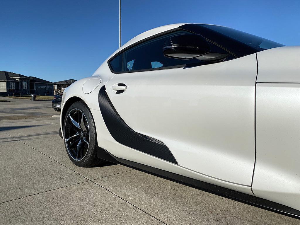 3D Carbon Door Trim Overlay / Garnish / Protector - 2020+ Supra - SFBA90EXDRTRM3DBK- DRIVEN - 9