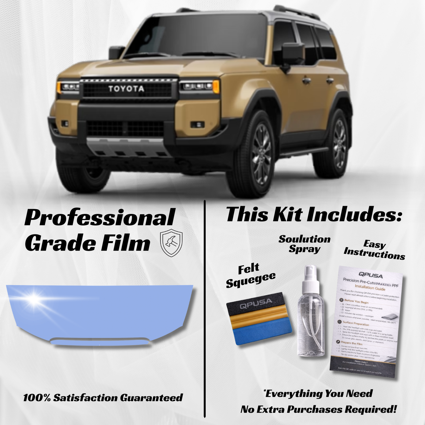 Toyota Land Cruiser (2024-2026) Partial Hood PPF Protection Kit - Pre-Cut - sku-51596721684612- DRIVEN - 1