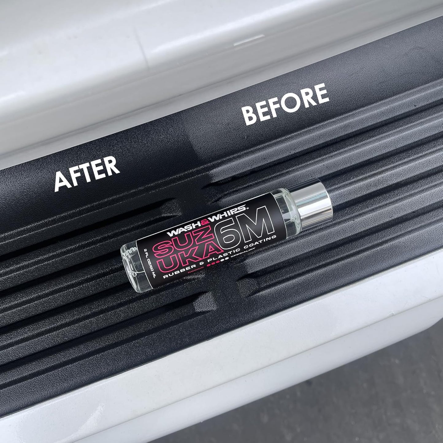 WASH&WHIPS | Suzuka 6M Rubber & Plastic Coating for Cars, Restores and Brings Back Black - Concentrated Formula Non-Greasy, 60ml - MFH1029- DRIVEN - 5