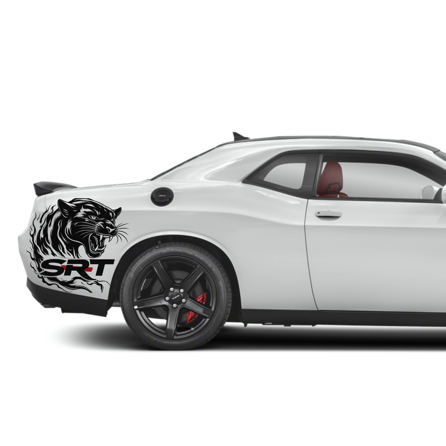 SRT Tiger Dodge Hellcat Vinyl Decal Sticker – 6" to 45" – Aggressive Muscle Car Graphic – Weatherproof Window or Hood Sticker - sku-50687724028036-sku-50687724060804-sku-50687724093572-sku-50687724126340-sku-50687724159108- DRIVEN - 1