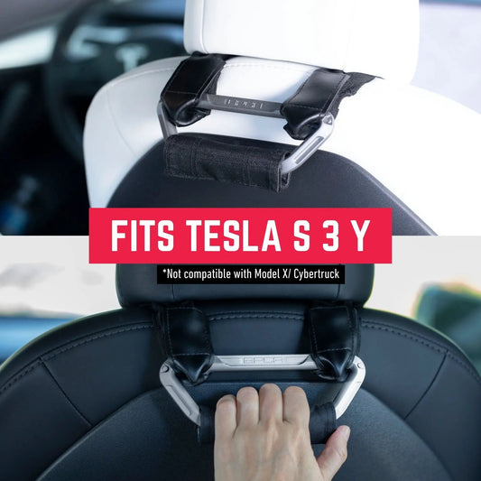 Back Grip PRO Headrest Handles for TESLA S/ 3/ Y - BGX-P2-SG-BGX-P2-BLK-BGX-P2-WHITE-BGX-P2-RED-BGX-P2-BLU- DRIVEN - 2