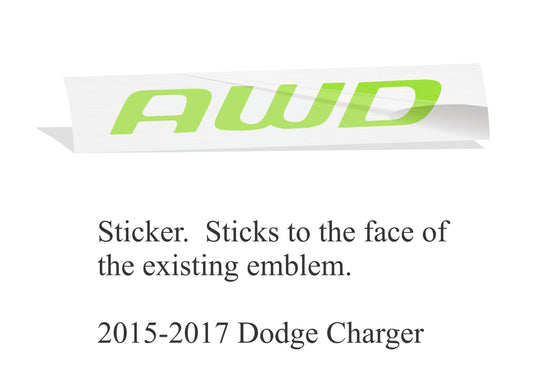 AWD Emblem Overlay Decal - 2015-2017 Dodge Charger - sku-43596736626875-sku-43596736659643-sku-43596736692411-sku-43596736725179-sku-43596736757947- DRIVEN - 2