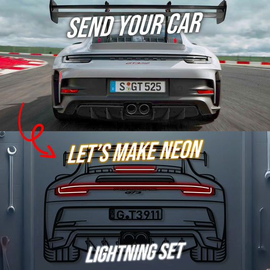 Your Personalized Metal Neon Car Wall Art - (Front and rear views only) - MTN0112W99- DRIVEN - 2