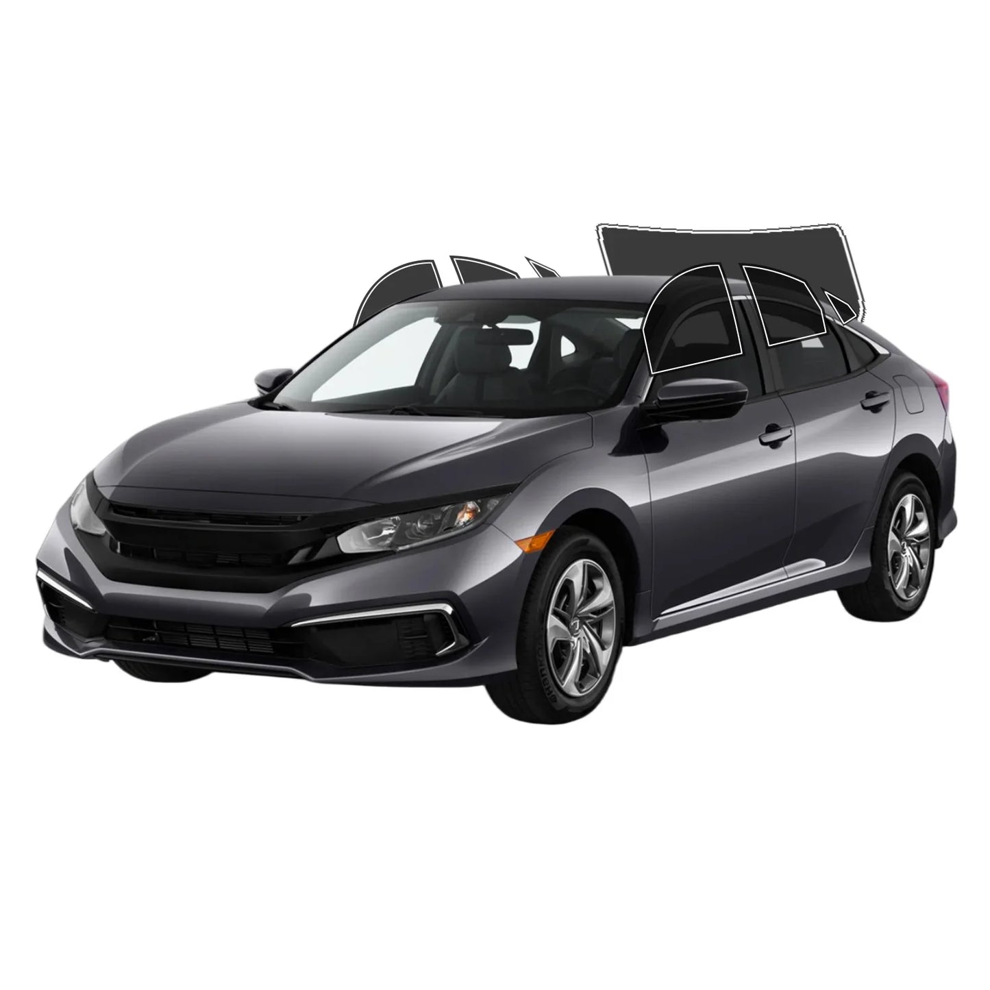 Precut Window Tint Kit for Honda Civic Sedan (2016–2021) | UV Block & Privacy Film - 14:202520811#Side Back 45 VLT;200007763:201336106-14:200001951#Side Back 35 VLT;200007763:201336106-14:100018786#Side Back 25 VLT;200007763:201336106-14:200001438#Side Back 20 VLT;200007763:201336106-14:200002130#Front Window 35 VLT;200007763:201336106- DRIVEN - 10