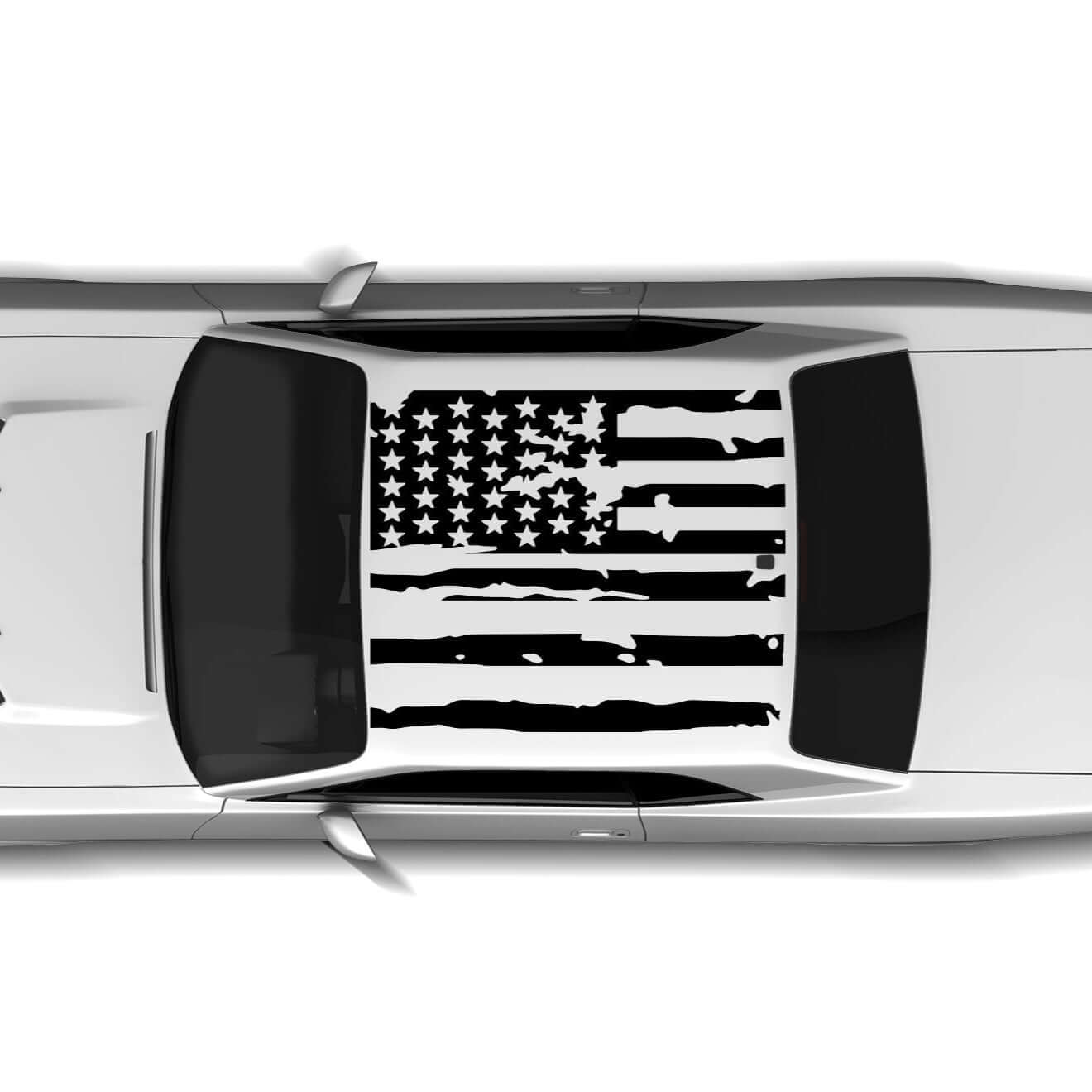 American flag roof decals graphics compatible with Dodge Challenger 2008-2014 - sku-50907601338500-sku-50907601993860- DRIVEN - 1