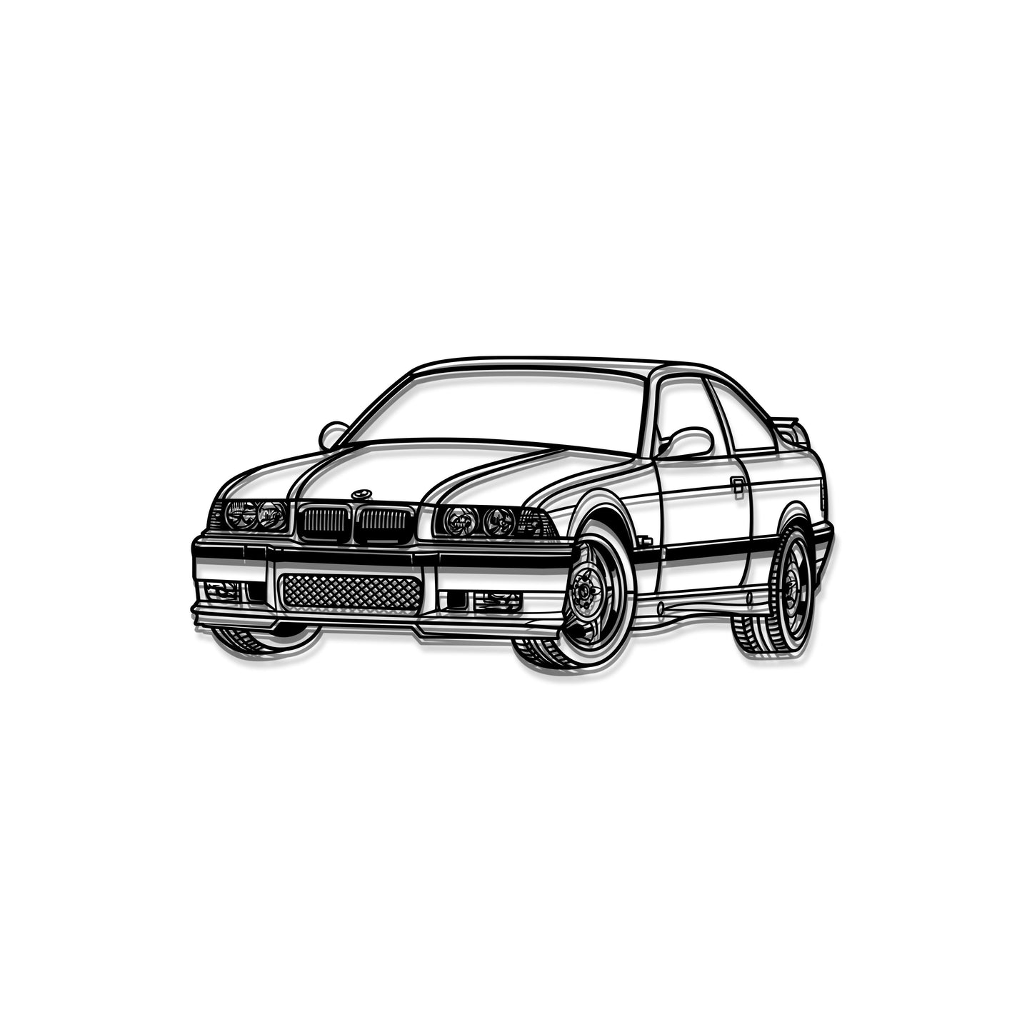 E36 Perspective Metal Car Wall Art - MT0431 - MT0431B69L-MT0431B80L-MT0431B99L-MT0431B115L-MT0431B140L- DRIVEN - 7