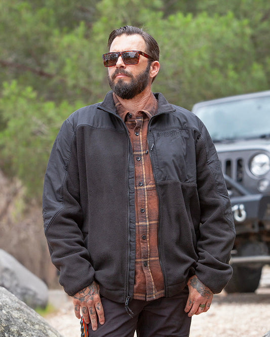 Bruin Fleece Zip Up - Black - OMWJ325044BL01-OMWJ325044BL02-OMWJ325044BL03-OMWJ325044BL04-OMWJ325044BL05- DRIVEN - 2