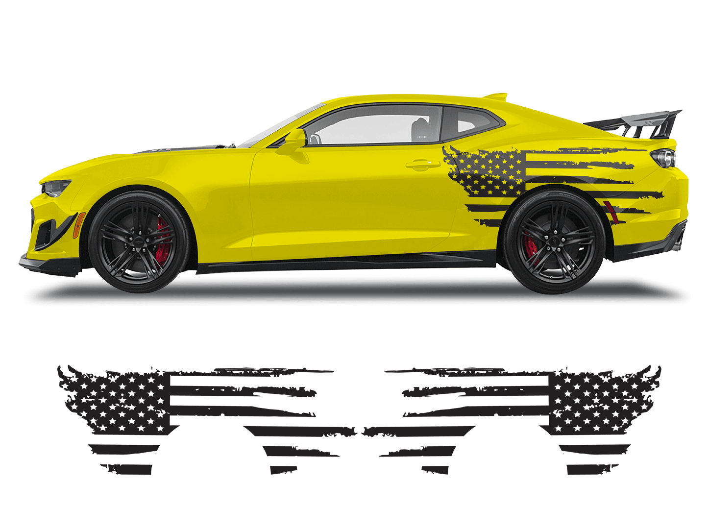 Chevrolet Camaro Side American Flag - 1001-1001-1001-1001-1001- DRIVEN - 7