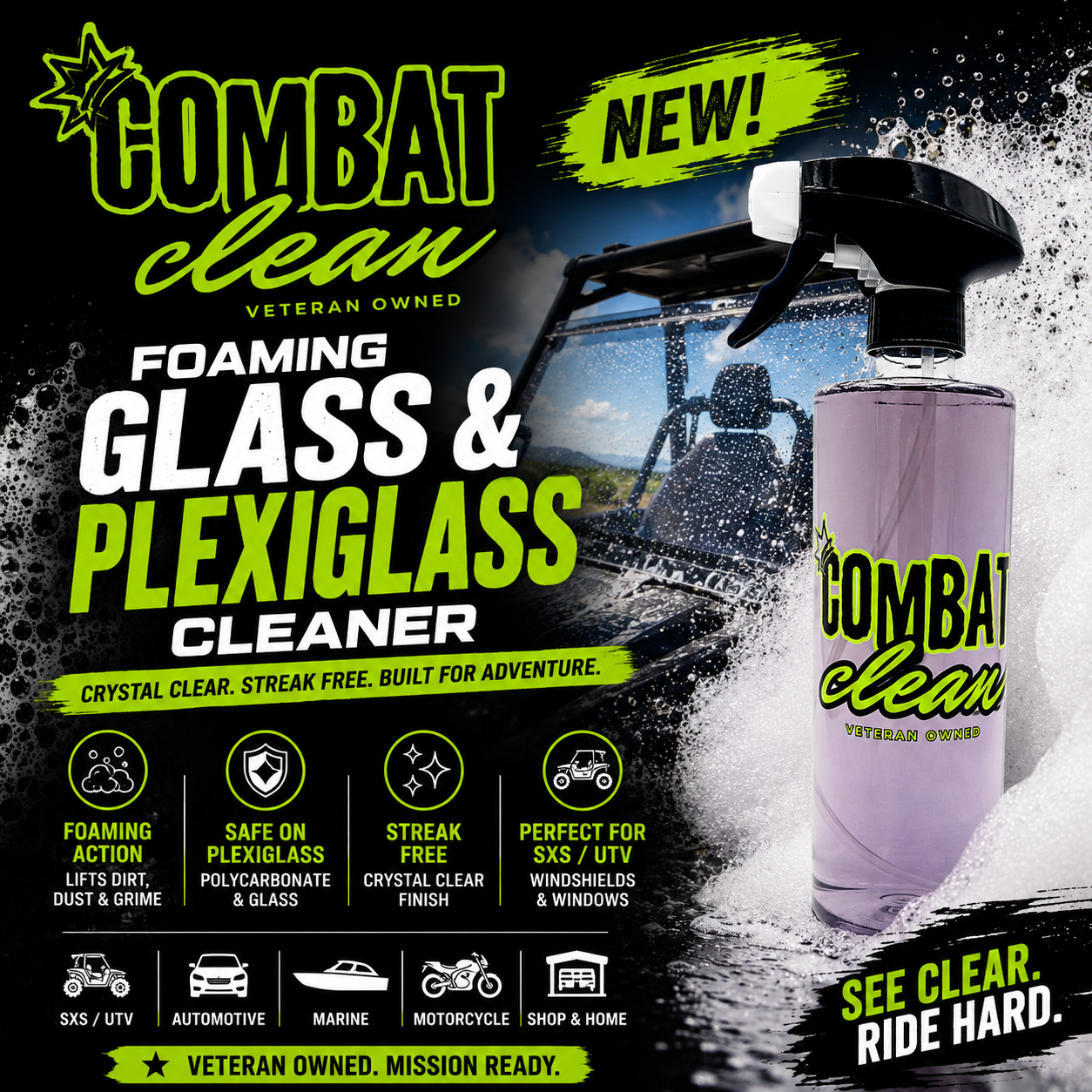 All Clear (Foaming Glass and Plexiglass Cleaner) - sku-53159775764759- DRIVEN - 2