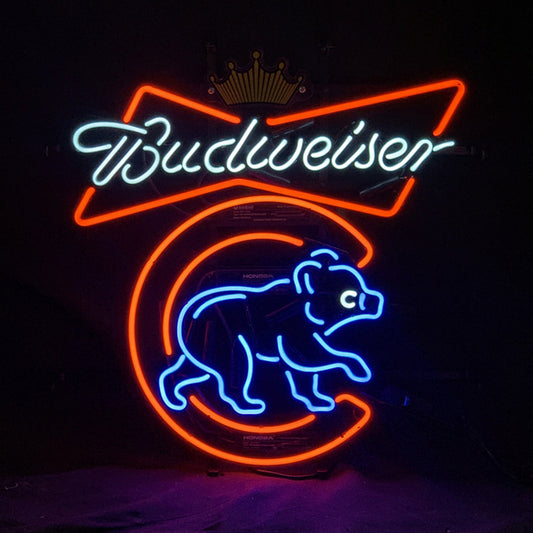 Chicago Cubs Budweiser Crown Neon Signs Light - MEX395- DRIVEN - 2