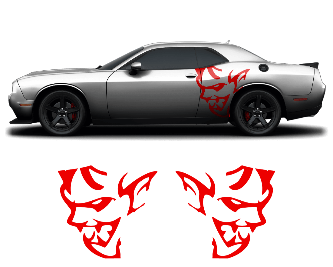 Dodge Challenger Demon Side Graphics – Premium OEM Style (2011–2022) – 2-Piece Vinyl Kit - sku-50951506591876-sku-50951506624644-sku-50951506657412-sku-50951506690180-sku-50951506722948- DRIVEN - 7