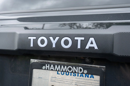 TOYOTA Rear Hatch Liftgate Acrylic Emblem Inlays - 2025+ 4Runner - 254RUNNER-RT-AC-WH-254RUNNER-RT-AC-GB-254RUNNER-RT-AC-MB-254RUNNER-RT-AC-OR-254RUNNER-RT-AC-RD- DRIVEN - 2