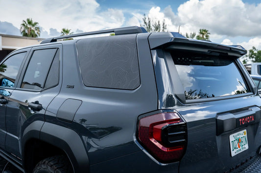 Topographic Rear Window Map Overlays V3 (Perforated) - 2025+ 4Runner - 254RUNRWTOPOV3-HB-254RUNRWTOPOV3-A51-254RUNRWTOPOV3-CAR-254RUNRWTOPOV3-CO-254RUNRWTOPOV3-DS- DRIVEN - 2
