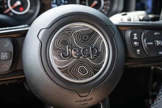 Topographic Steering Wheel Overlays - 2018+ Wrangler JL / Gladiator JT - JLSWTP-RR-JLSWTP-DD-JLSWTP-SB-JLSWTP-392-JLSWTP-MO- DRIVEN - 2