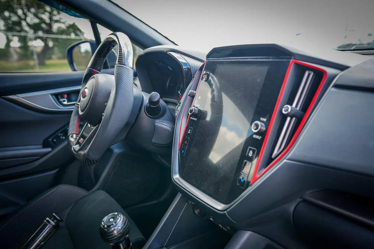 Center AC Vent Outline Overlays fits 2022+ Subaru WRX - 22WRXCENACVENT-3DCF-22WRXCENACVENT-RD-22WRXCENACVENT-WH-22WRXCENACVENT-BL-22WRXCENACVENT-OR- DRIVEN - 2