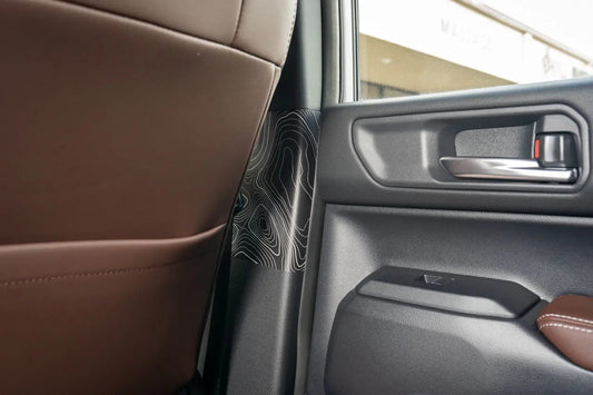 Topographic Seatbelt Panel Protection - 2024+ Land Cruiser / GX550 - 24LC250-SB-TP.WH-24LC250-SB-TP.JA-24LC250-SB-TP.HB-24LC250-SB-TP.VB-24LC250-SB-TP.AG- DRIVEN - 2