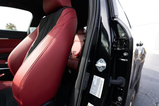 3D Carbon Fiber Seatbelt Trim Protector - 2023+ Integra / 2022+ Civic - 23INTSBTRIM-3DB- DRIVEN - 2