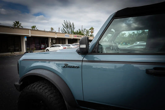 Topo Front Window Triangle Overlay (Printed Series) - 2021+ Bronco 4 Door - 21BRNDFTRIPT-TPAMBL-21BRNDFTRIPT-TPA51L-21BRNDFTRIPT-TPAZL-21BRNDFTRIPT-TPCGL-21BRNDFTRIPT-TPCBNL- DRIVEN - 2