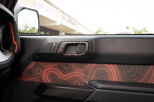 Topo Interior Door Handle Overlays - 2021+ Bronco - 21BRNINTHANDLE-TPAMBL-21BRNINTHANDLE-TPA51L-21BRNINTHANDLE-TPAZL-21BRNINTHANDLE-TPBOL-21BRNINTHANDLE-TPCGL- DRIVEN - 2