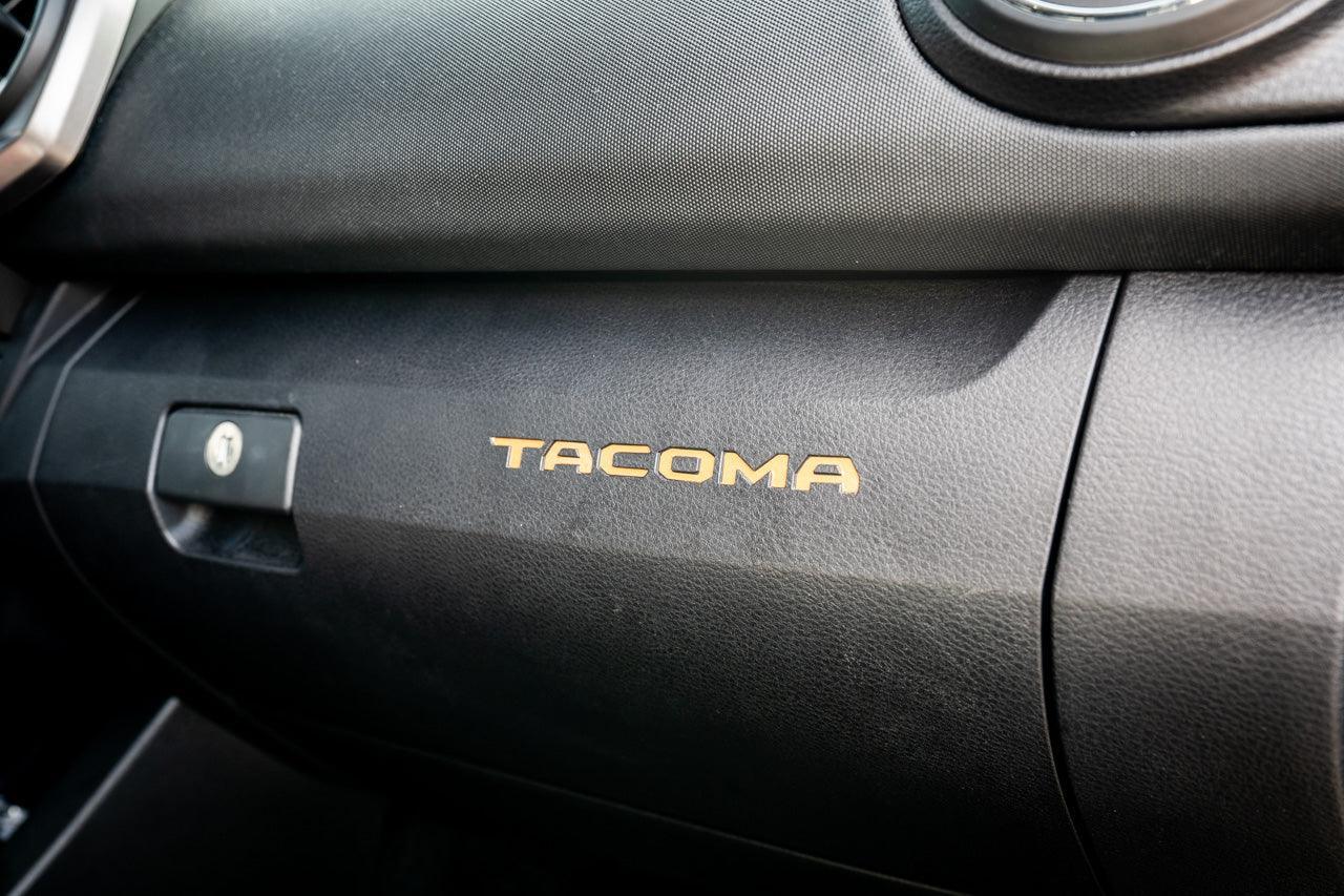 Glove Box "TACOMA" Logo Inlays (Standard Series) - 2016-2023 Tacoma - 16TACOGLOVEINLAY-BO-16TACOGLOVEINLAY-BG-16TACOGLOVEINLAY-RD-16TACOGLOVEINLAY-WH-16TACOGLOVEINLAY-BL- DRIVEN - 4