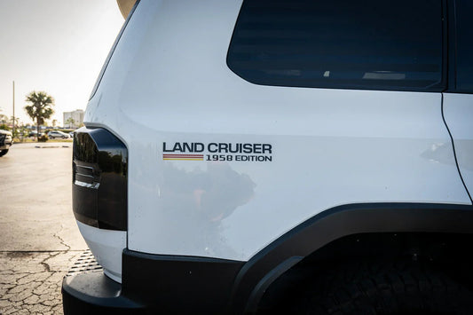 1958 Press Release Style Rear Fender Vinyl Decal Kit (Pair) - 2024+ Land Cruiser 1958 - 24LC250-RFEN-1958- DRIVEN - 2