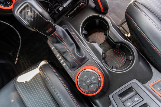 Topo Cup Holder Inserts (Printed Series + Acrylic) - 2021+ Bronco - 21BRNCPHLDRINS-TPAMBL-21BRNCPHLDRINS-TPA51L-21BRNCPHLDRINS-TPAZL-21BRNCPHLDRINS-TPCGL-21BRNCPHLDRINS-TPCBNL- DRIVEN - 2