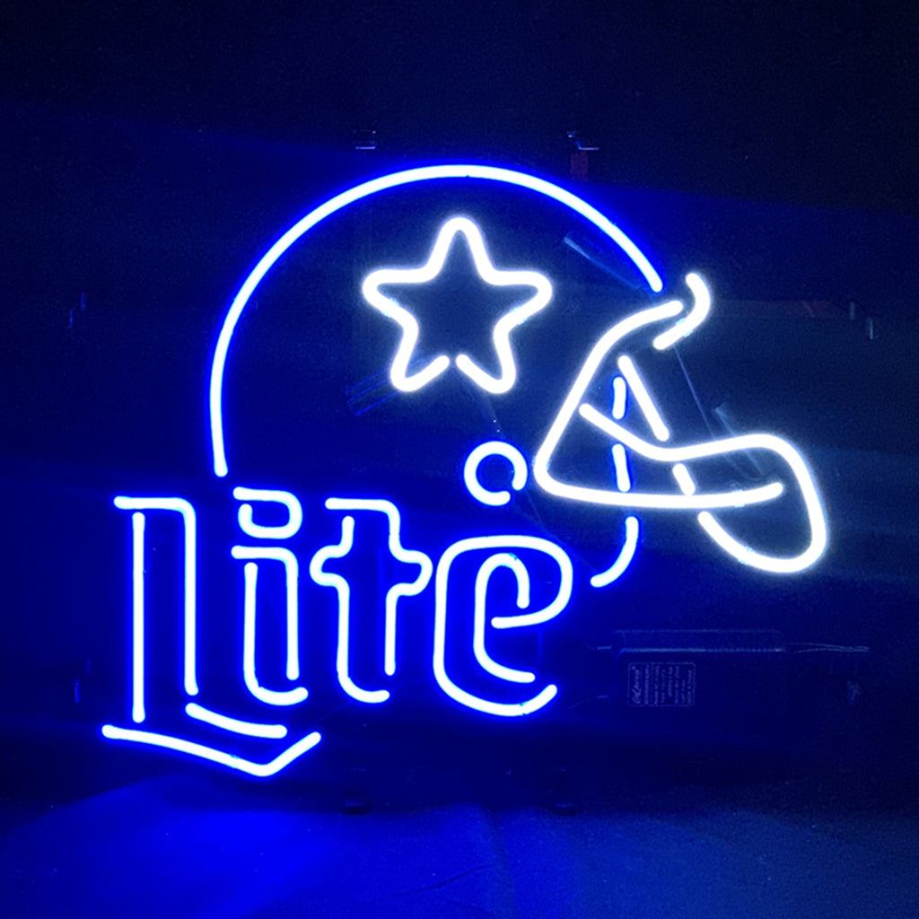 Dallas Cowboys Helmet with Miller Lite Beer Neon Signs Light - ME787- DRIVEN - 1