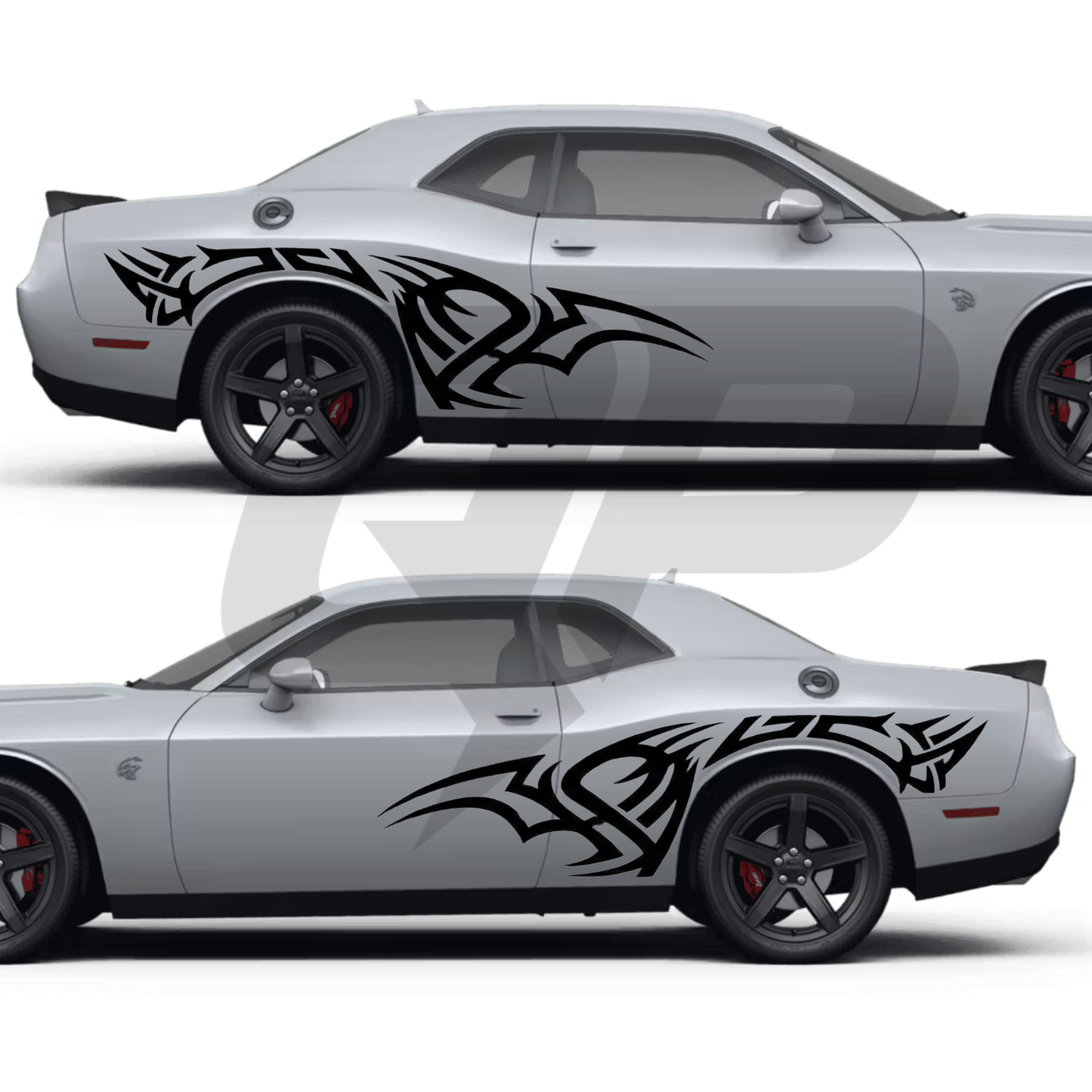 Dodge Challenger Tribal Racing Stripes | 2015-2020 Premium Vinyl Decal Kit - CHAL-TRIBAL-1520-CHAL-TRIBAL-1521-CHAL-TRIBAL-1522-CHAL-TRIBAL-1523-CHAL-TRIBAL-1524- DRIVEN - 1