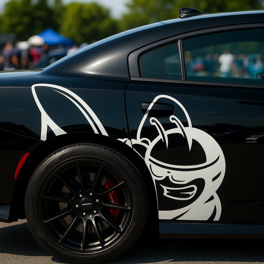 Dodge Charger Super Bee Accessories - Rear Side Vinyl Decal (2 Pack) for 2015-2023 Models, Dodge Super Bee Decal, Enhance Your Super Bee Charger with Premium Automotive Stickers - sku-41845226242180-sku-41845226274948-sku-50867158909060-sku-50867381272708- DRIVEN - 2