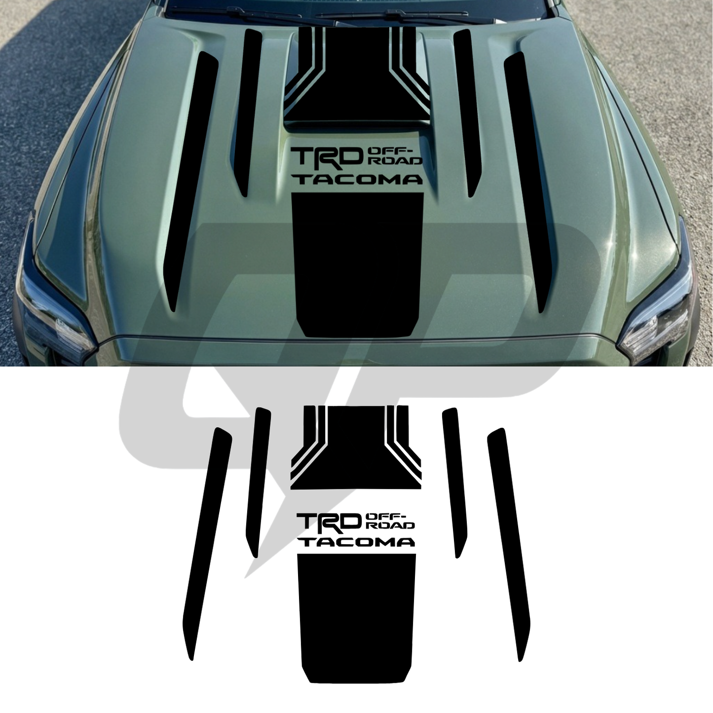 2025 Toyota Tacoma TRD Off-Road Hood Decal Kit - sku-51524712497284-sku-51524712530052-sku-51524712562820-sku-51524712595588-sku-51524712628356- DRIVEN - 1