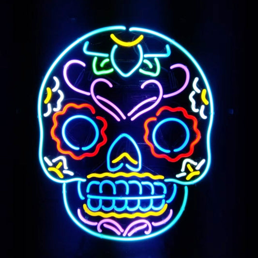 Dia De Los Muertos Hanuted Skull Death Mask Neon Signs - MEX354- DRIVEN - 2