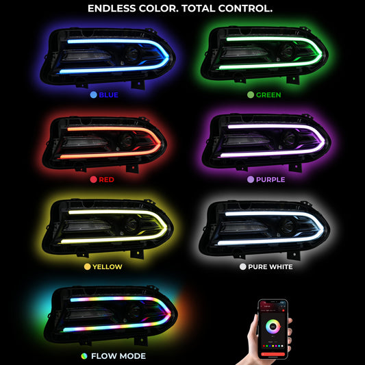 Dodge Charger Flow Series DRL Boards | Diffused LED (2015-2023) - E17 | A21 |P2 - BX12- DRIVEN - 2