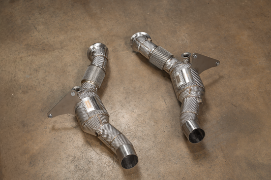Valvetronic Designs Ferrari F8 Downpipes - FER.F8.FF.400C.BR- DRIVEN - 2
