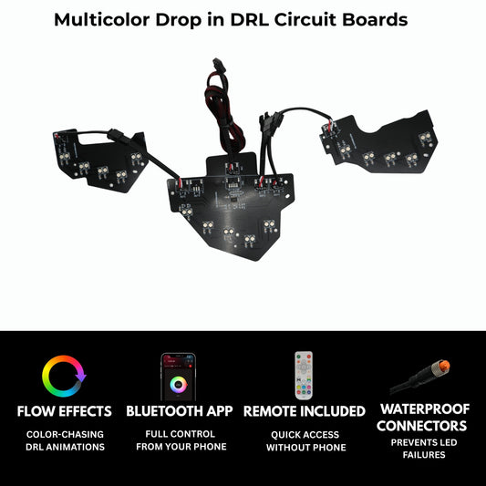 Ford Mustang Multicolor Flow Series DRL Boards (2018-2023) - F17 | A19 | P2 - BX1-F17 | A19 | P2 - BX1- DRIVEN - 2