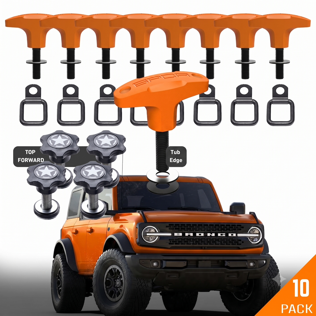 Bronco Tie-Down Anchor PRO - BQR_ORG-TDR8-STAR4- DRIVEN - 28