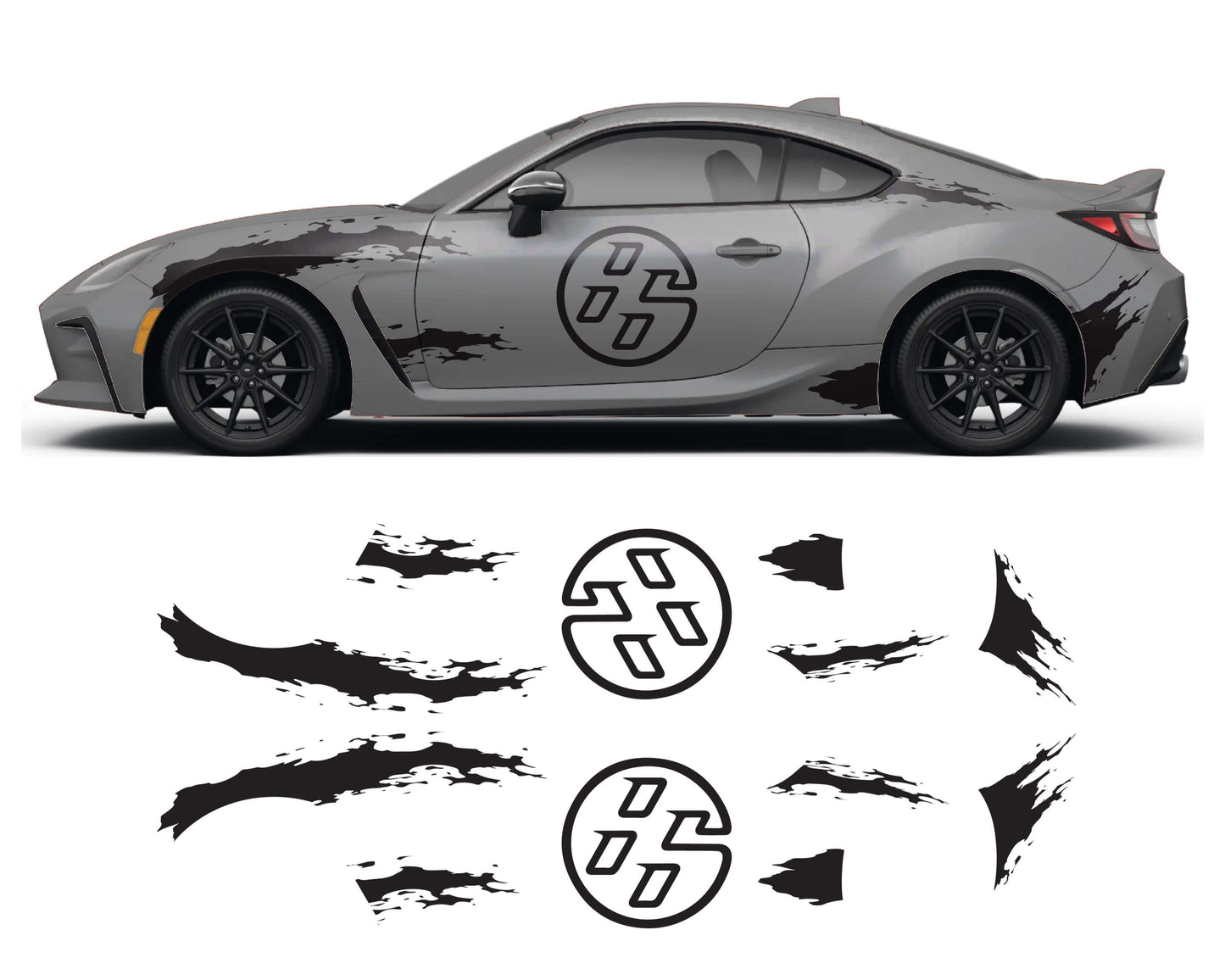 86 Side Accent Decals - BRZ FRS GT86 GR86 Graphics Kit - sku-51550438391940-sku-51550438424708-sku-51550438457476-sku-51550438490244-sku-51550438523012- DRIVEN - 1