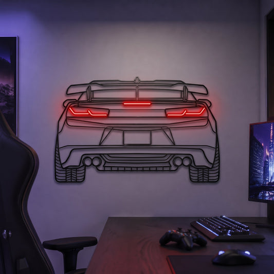 Camaro Back View Metal Neon Car Wall Art - MTN0073 - MTN0073W99- DRIVEN - 2