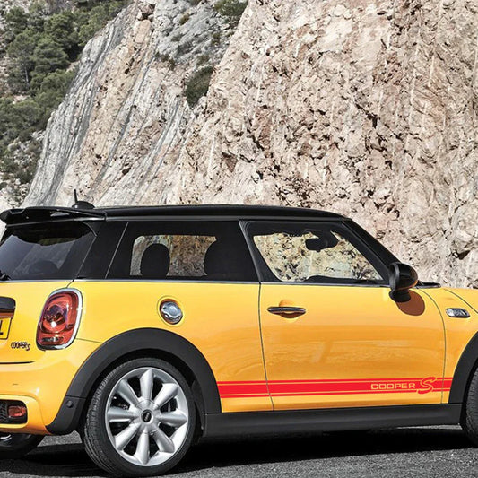 Side Stripe Decals for Mini Cooper (R50, R52, R53, R56, R57, R58, R59, R61) | 2-Piece Vinyl Kit - 200000182:200006152#Colorful Laser- DRIVEN - 2