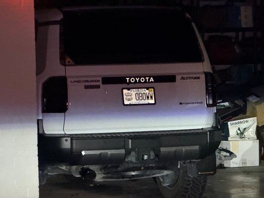 TOYOTA Emergency Reflective Rear Tailgate Emblem Overlays - 2024+ Land Cruiser - 24LC250-RTE-TOYOTA-WH-24LC250-RTE-TOYOTA-MB-24LC250-RTE-TOYOTA-BL-24LC250-RTE-TOYOTA-OR-24LC250-RTE-TOYOTA-PI- DRIVEN - 2