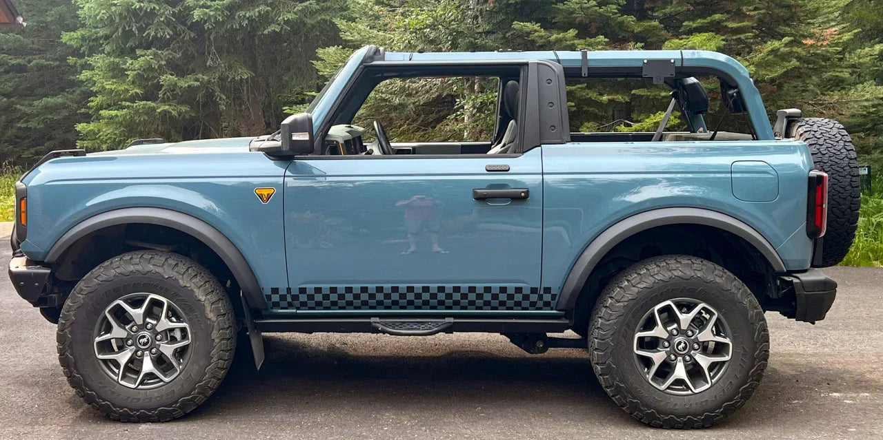 Checkered Racing Lower Door Protection - 2021+ Bronco - 21BRONCOLWDR-TOPO2-21BRONCOLWDR-TOPO4-21BRAPCOLWDR-TOPO4- DRIVEN - 1